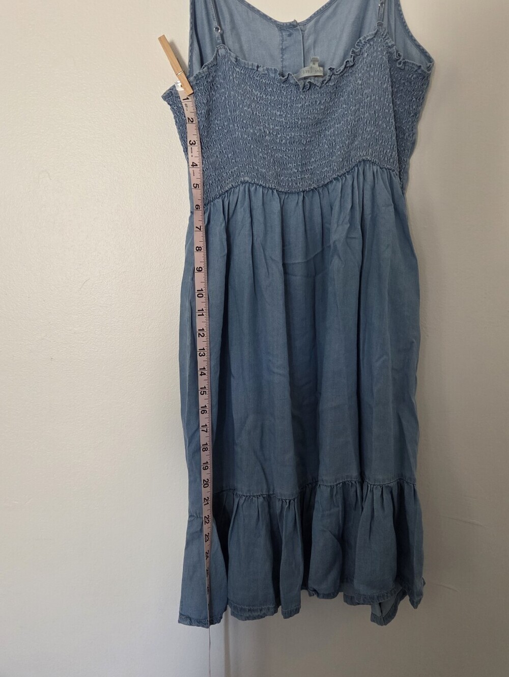 Love Tree Sundress Medium Chambray Button Front Smocked Dress - Picture 2 of 5